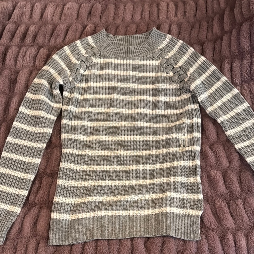 Striped Gray Women's Sweater